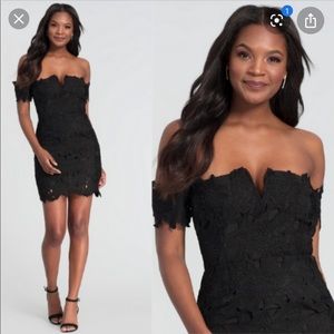 Misguided Bardot lace mini dress